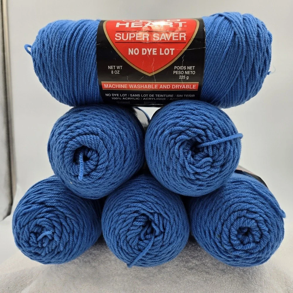 Red Heart Super Saver yarn 8oz 364yds Skipper Blue #0384 100% acrylic No Dye